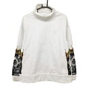 ラッセルノ ハイネックトレーナー 白×黒 袖ルチャマスク 裏起毛 マスク メンズ 5(L) ゴルフウェア RUSSELUNO