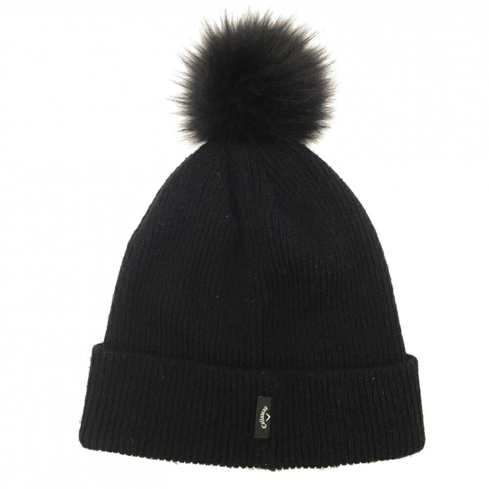 キャロウェイ ニット帽 黒 ボンボン付き ゴルフウェア Callaway