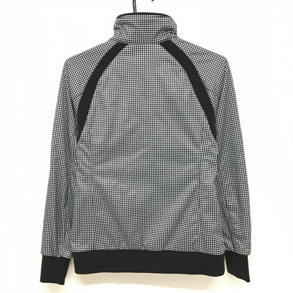 【超美品】フィラゴルフ ジップブルゾン 黒×白 千鳥格子 裏起毛 レディース M ゴルフウェア FILA GOLF