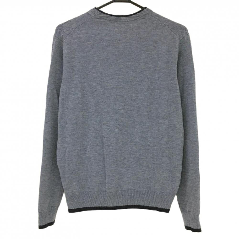 【超美品】アダバット セーター グレー 前面ダイヤ柄編 ニット メンズ 46(M) ゴルフウェア adabat