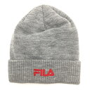★特価★【新品】フィラゴルフ ニット帽 ライトグレー×レッド アクリル100% ロゴ刺しゅう F ゴルフウェア FILA GOLF
