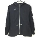 ★特価★【超美品】ルコック ジップパーカー 黒×白 袖2ライン ブルゾン レディース M ゴルフウェア 2023年モデル le coq sportif