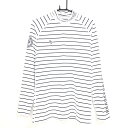 ★特価★【超美品】パーリーゲイツ ハイネックインナーシャツ 白×黒 ボーダー 袖ロゴ メンズ 5(L) ゴルフウェア PEARLY GATES(4)
