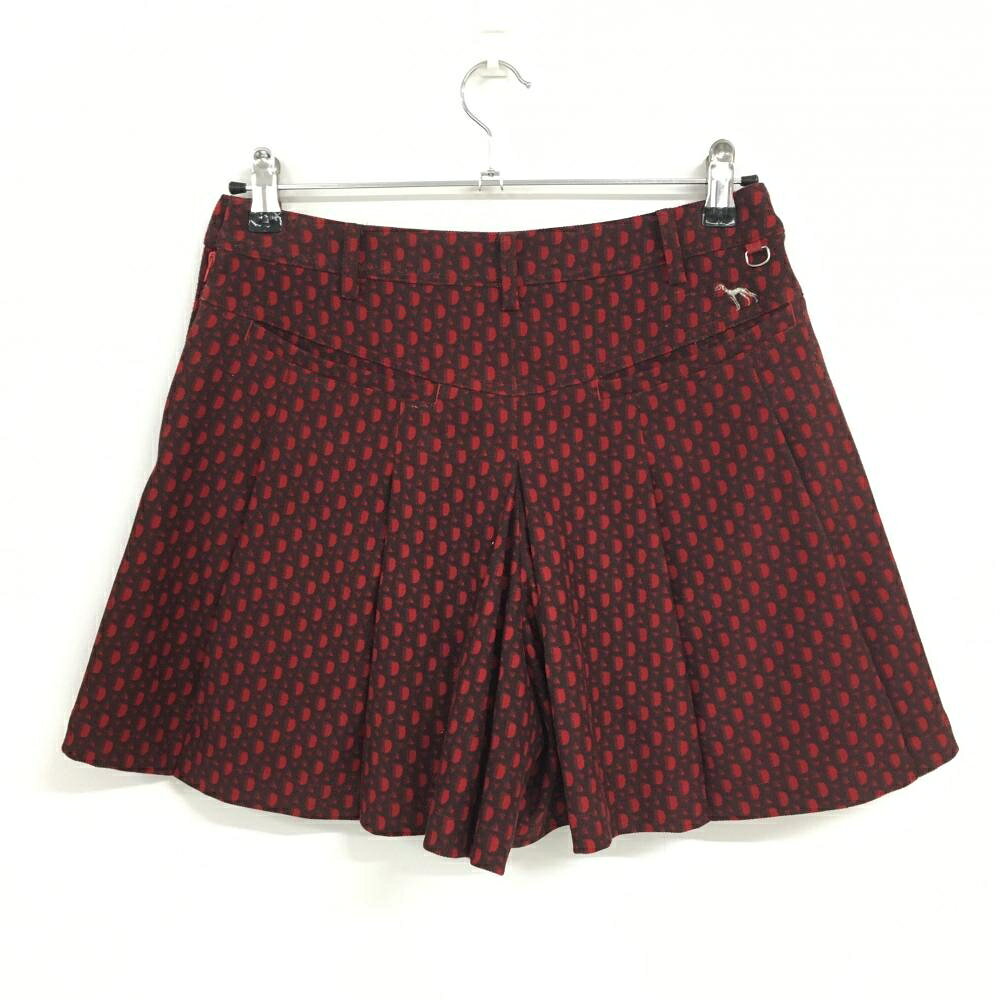 【25%OFFクーポン配布中！9/14まで】アダバット キュロットスカート 黒×レッド 総...