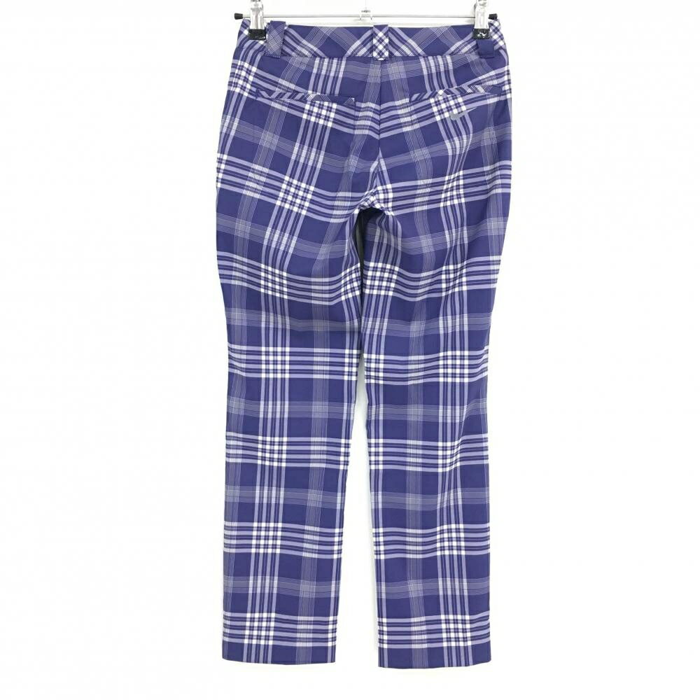 【美品】ナイキゴルフ パンツ パープル×白 チェック DRI-FI レディース 0 ゴルフウェア NIKE