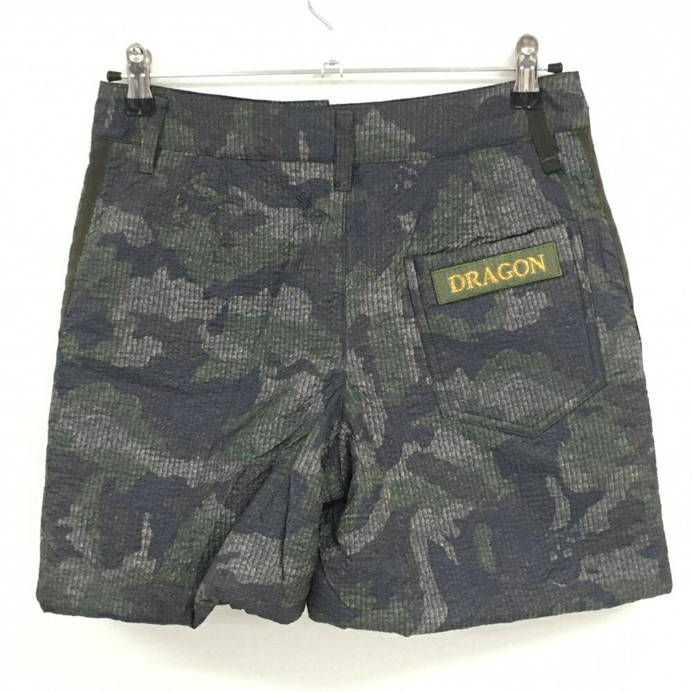 【超美品】ダンスウィズドラゴン 中綿キュロットスカート カーキ×グレー チビドラ 迷彩 レディース 2(M) ゴルフウェア Dance With Dragon