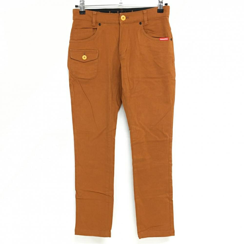 ルコック パンツ ライトブラウン 5ポケット ウエスト内ロゴプリント ストレッチ レディース 9 ゴルフウ..