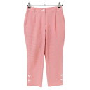 ★特価★【超美品】マンシングウェア パンツ レッド×白 チェック サッカー生地 レディース M ゴルフウェア Munsingwear