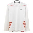 ★特価★アディダス インナーシャツ 白×レッド 3ライン Uネック メンズ M ゴルフウェア adidas