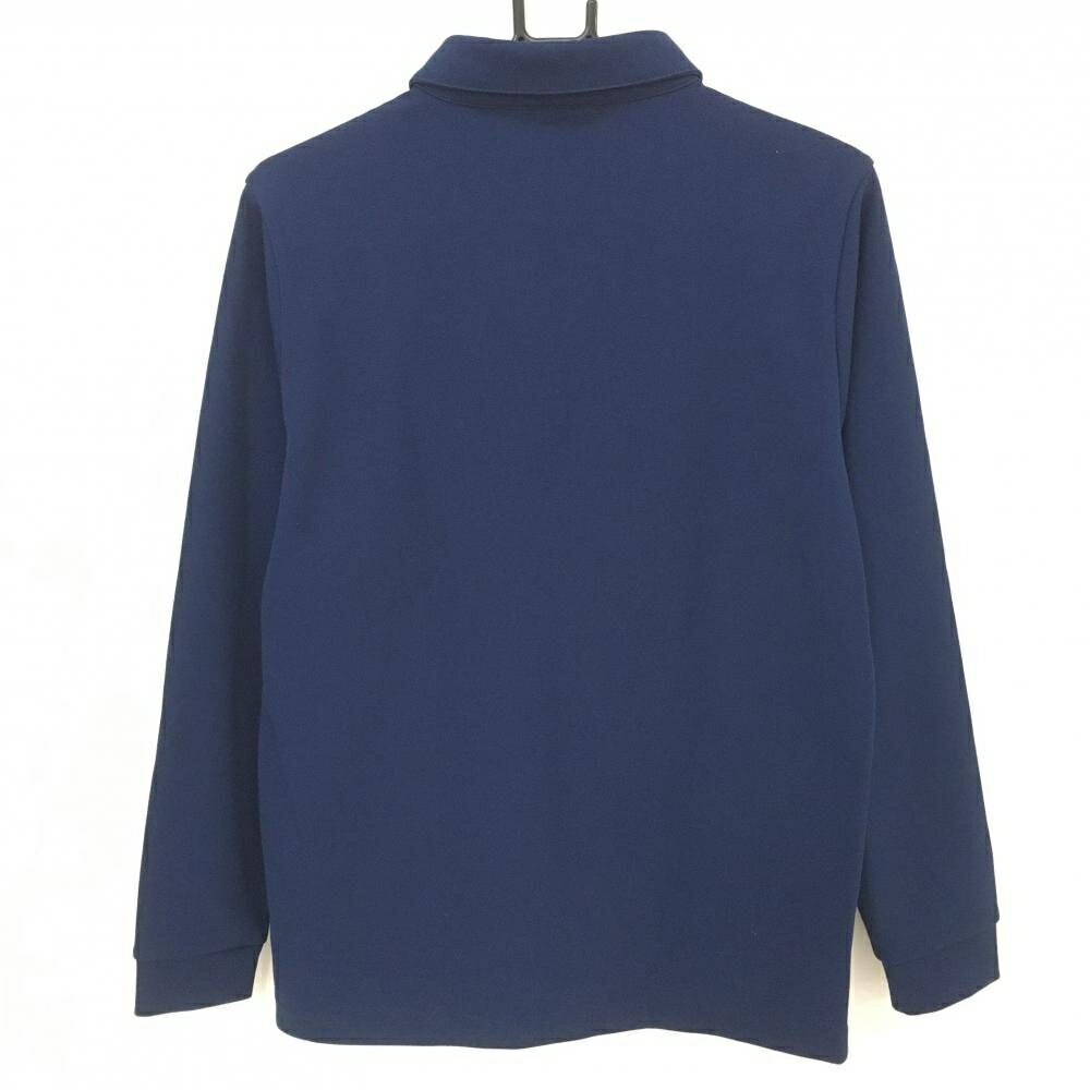 【超美品】アルチビオ 長袖ポロシャツ ネイビー ボタンダウン シルバーロゴ メンズ 46(M) ゴルフウェア 2022年モデル archivio
