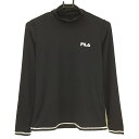 ★特価★【新品】フィラゴルフ ハイネックインナーシャツ 黒×白 ロゴプリント レディース M ゴルフウェア FILA GOLF