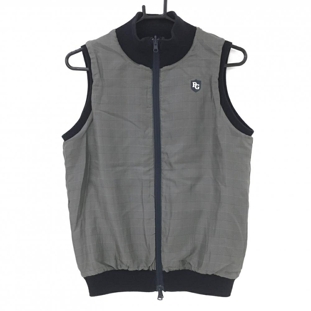 【美品】パーリーゲイツ リバーシブルニットベスト ネイビー ロゴ編み レディース 1(M) ゴルフウェア 2022年モデル PEARLY GATES