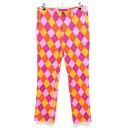 ★特価★【美品】ラウドマウス パンツ ピンク×オレンジ アーガイル柄 バックロゴ メンズ LL ゴルフウェア LOUDMOUTH