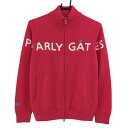 【超美品】パーリーゲイツ ニットジャケット ピンク カシミヤ100% ロゴ白 レディース 0(S) ゴルフウェア PEARLY GATES