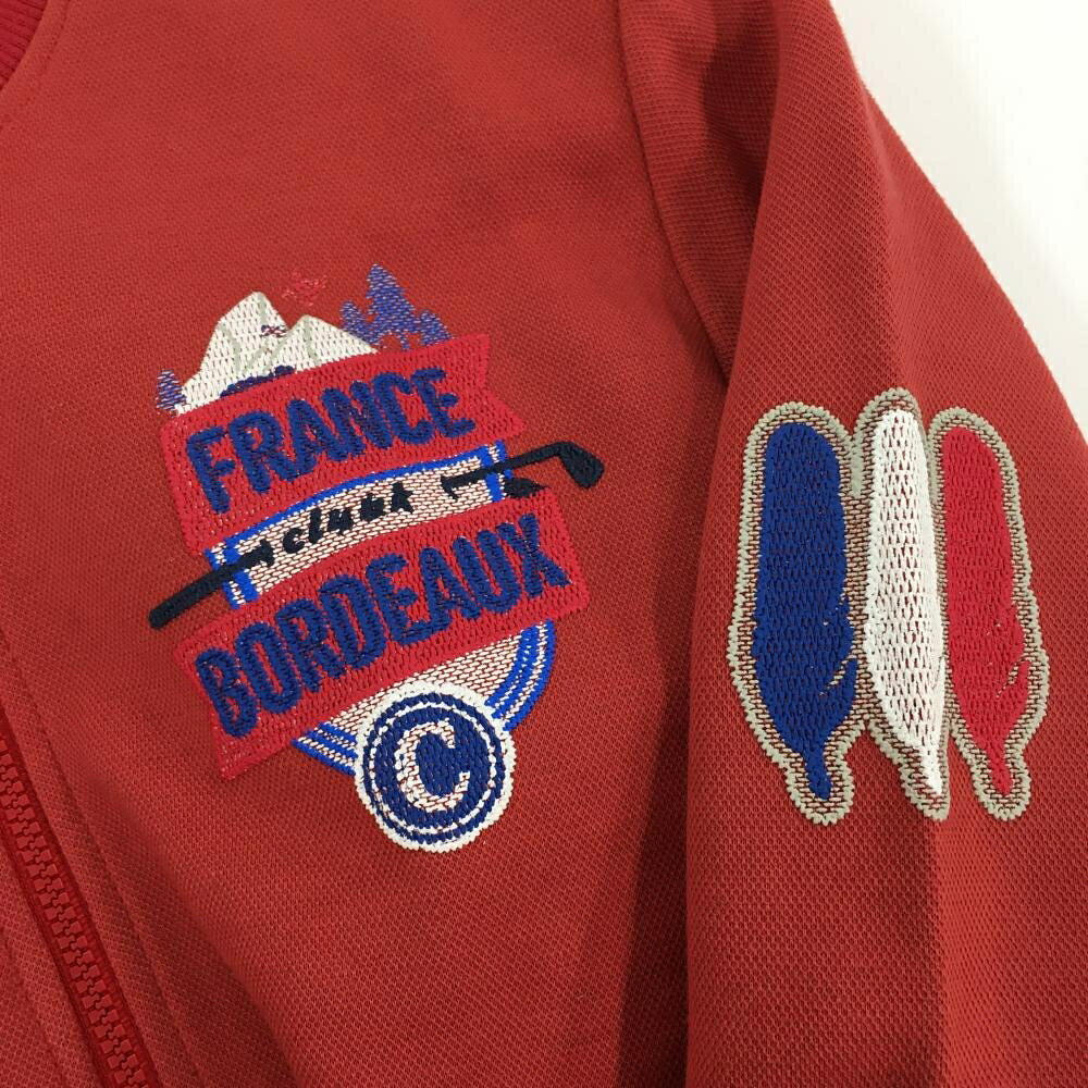レオナード 楽天市場店の【美品】クランク ジャケットブルゾン レッドオレンジ×レッド 胸元ロゴ レディース M ゴルフウェア CLUNK｜アングル3