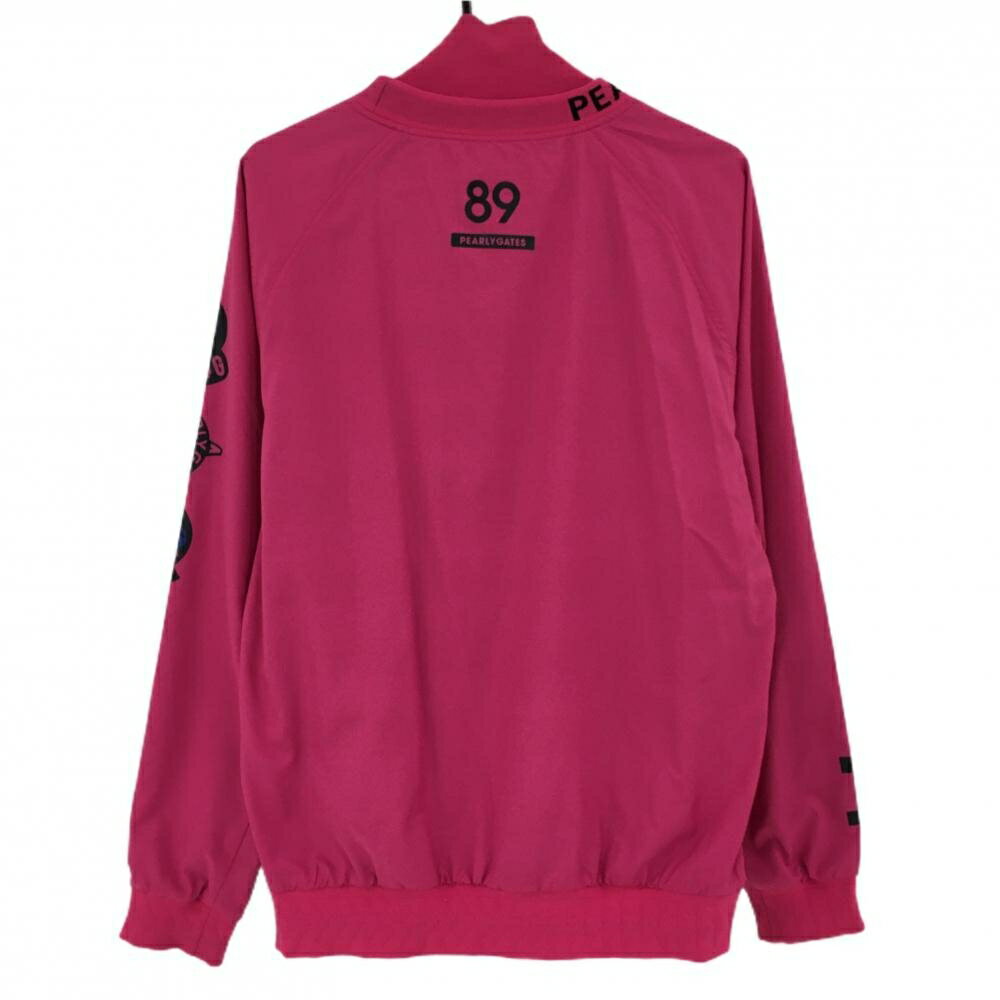 【美品】パーリーゲイツ ツインスニード ピンク×ダークネイビー 蓄熱裏地 インナーボーダー メンズ 5(L) ゴルフウェア PEARLY GATES