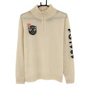 ★特価★パーリーゲイツ ハイネックセーター アイボリー×ダークネイビー カシミヤ・羊毛混 ニット メンズ 5(L) ゴルフウェア PEARLY GATES