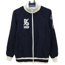 【美品】パーリーゲイツ 中綿リバーシブルジャケット ネイビー×白 袖着脱可 4WAY レディース 0(S) ゴルフウェア PEARLY GATES