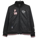 ★特価★フィラゴルフ ジャケットブルゾン グレー×黒 総柄 裏地フリース レディース L ゴルフウェア FILA GOLF