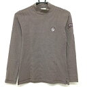 ★特価★【美品】ゾーイ 長袖ハイネックシャツ ブラウン×ライトグレー ボーダー ワッペン レディース 38(M) ゴルフウェア ZOY