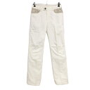 ★特価★アディダス 中綿パンツ アイボリー 一部柄 ドローコード レディース M/M ゴルフウェア adidas