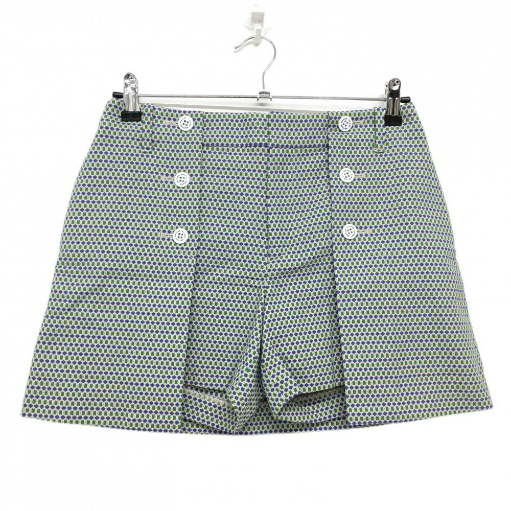 【新品】マスターバニー キュロットスカート ブルー×グリーン 総柄 BONOTTO レディース 1(M) ゴルフウェア MASTER BUNNY EDITION