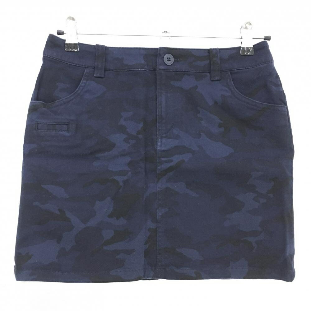 【美品】ビームスゴルフ スカート ネイビー カモフラ柄 迷彩 ストレッチ レディース M ゴルフウェア BEAMS GOLF(4.0)
