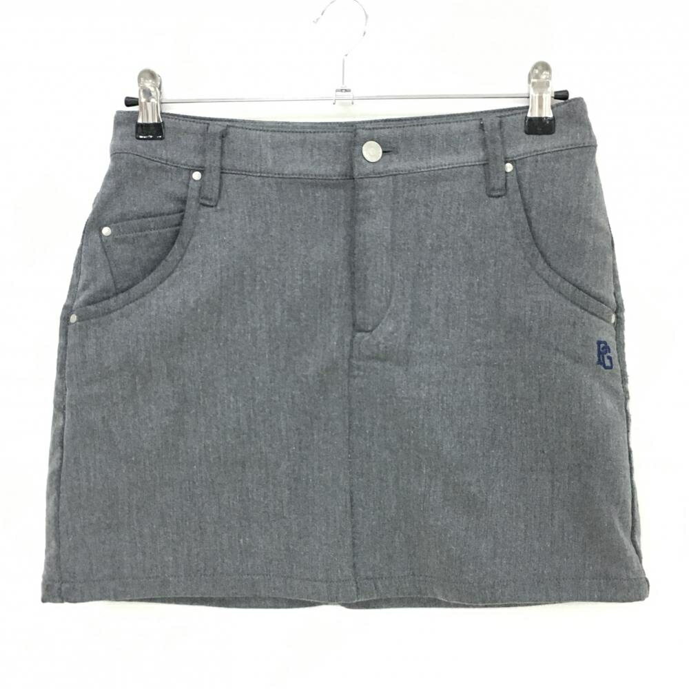 【美品】パーリーゲイツ スカート 杢ダークグレー 裏毛素材 ストレッチ レディース 1(M) ゴルフウェア PEARLY GATES