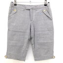 ★特価★パーリーゲイツ ハーフパンツ ライトグレー 細ストライプ ウール混 レディース 1(M) ゴルフウェア PEARLY GATES