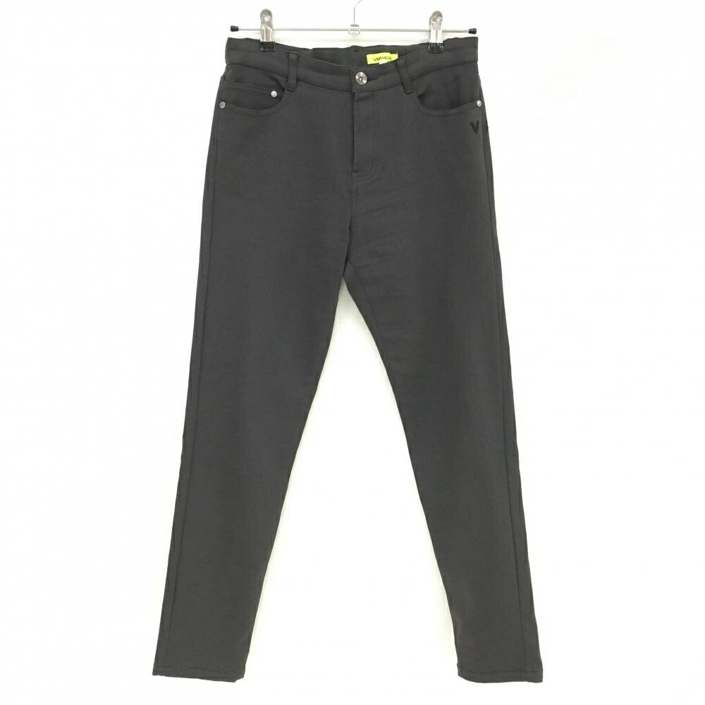 【超美品】ビバハート パンツ ダークグレー 後ろウエストゴム ストレッチ ロゴ刺しゅう レディース 42(L) ゴルフウェア VIVA HEART