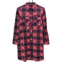 ★特価★【美品】ロサーセン 長袖ポロワンピース レッド×パープルネイビー チェック レディース M ゴルフウェア Rosasen