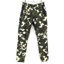 ★特価★【美品】パーリーゲイツ パンツ カーキ×白 迷彩 カモフラ 裏微起毛 複数ワッペン レディース 0(S) ゴルフウェア PEARLY GATES