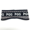 【当店ポイント5倍!6月1日限り】★特価★【超美品】PGGパーリーゲイツ イヤーマフ 黒×白 ツリー柄 ロゴ総柄 耳当てゴルフ PEARLY GATES