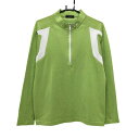 ★特価★【超美品】ダンスウィズドラゴン 長袖ハイネックシャツ イエローグリーン×白 ハーフジップ メンズ 3(L) ゴルフウェア Dance With Dragon(4)