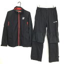 ★特価★【美品】ブリヂストンゴルフ レインウェア 上下セット黒×レッド メンズ M/M ゴルフウェア Bridgestone
