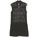 ★特価★【美品】アドミラル ボア切替ノースリーブワンピース 黒×グレー 一部ボア 裏起毛 ダブルジップ レディース L ゴルフウェア Admiral