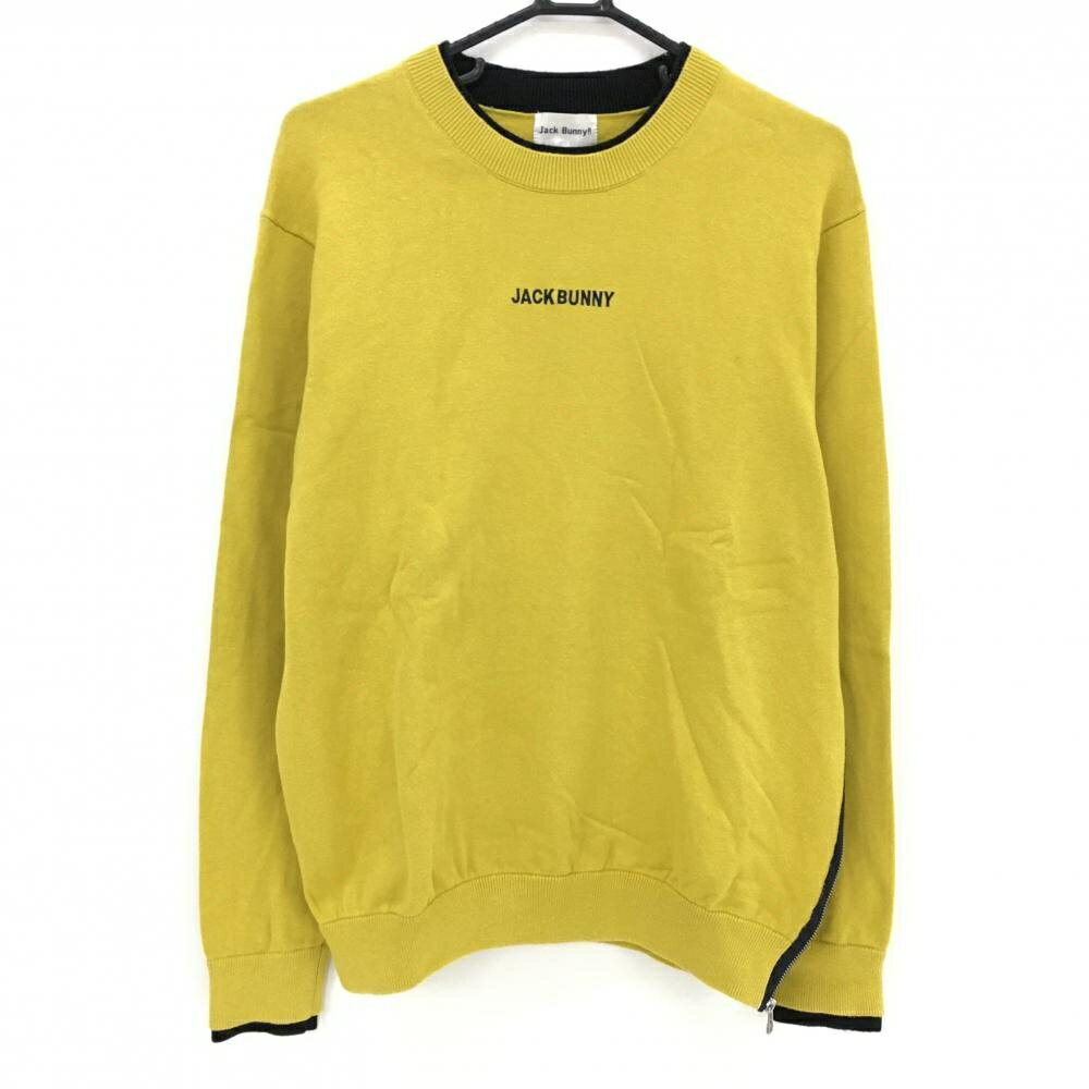 ジャックバニー セーター イエロー×黒 重ね着風 ロゴ刺しゅう メンズ 6(XL) ゴルフウェア Jack Bunny