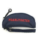 ★特価★パーリーゲイツ ボールケース ネイビー×レッド ロゴ刺しゅう ポーチ ゴルフ PEARLY GATES