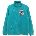 ★特価★【美品】ルコックゴルフ 中綿ジャケット グリーンブルー ワッペン レディース L ゴルフウェア le coq sportif