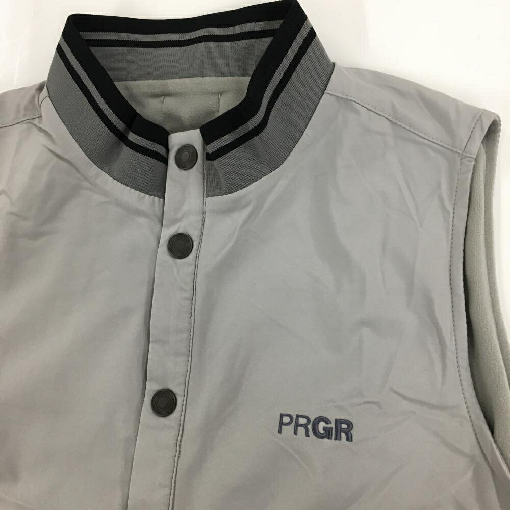 【超美品】プロギア リバーシブルベスト グレー スナップボタン 片面起毛素材 レディース M ゴルフウェア PRGR
