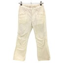★特価★【美品】パーリーゲイツ パンツ アイボリー ウエストゴム&ドローコード 無地 レディース 0(S) ゴルフウェア PEARLY GATES