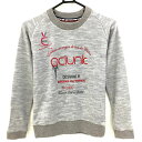 ★特価★【超美品】クランク セーター 杢グレー×レッド ニット ウール混 レディース S ゴルフウェア CLUNK