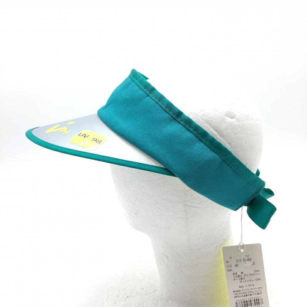 【新品】ビバハート サンバイザー グリーン つばクリア リボン レディース 40(M) ゴルフウェア VIVA HEART