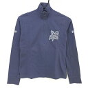 ★特価★【美品】ゾーイ 長袖ハイネックシャツ ネイビー ロゴ刺しゅう ラインストーン レディース 40(L) ゴルフウェア ZOY