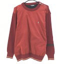 ★特価★マンシングウェア 切替ニットスニード レッド 袖ライン 肩ジップ ウール混 メンズ L ゴルフウェア Munsingwear(4)