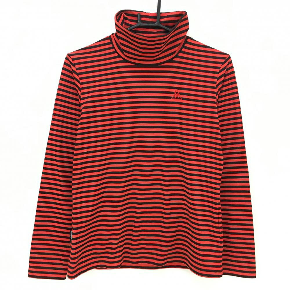 Le Coq - 【超美品】ルコック 長袖ハイネックシャツ レッド×ダークネイビー ボーダー レディース L ゴルフウェア le coq sportif