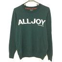 ★特価★【美品】パーリーゲイツ セーター グリーン×白 フロント英字 ウール100% ニット メンズ 5(L) ゴルフウェア PEARLY GATES