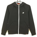【美品】ニューバランスゴルフ ジップパーカー 黒×白 後裾斜めライン ブルゾン レディース 0(S) ゴルフウェア New Balance