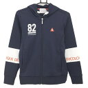 ルコックゴルフ ジップパーカー ネイビー×白 ロゴ刺しゅう ブルゾン レディース M ゴルフウェア le coq sportif