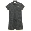 ★特価★【超美品】アディダス 半袖ワンピース 黒×白 ドット 胸ポケット付 レディース S/P ゴルフウェア adidas